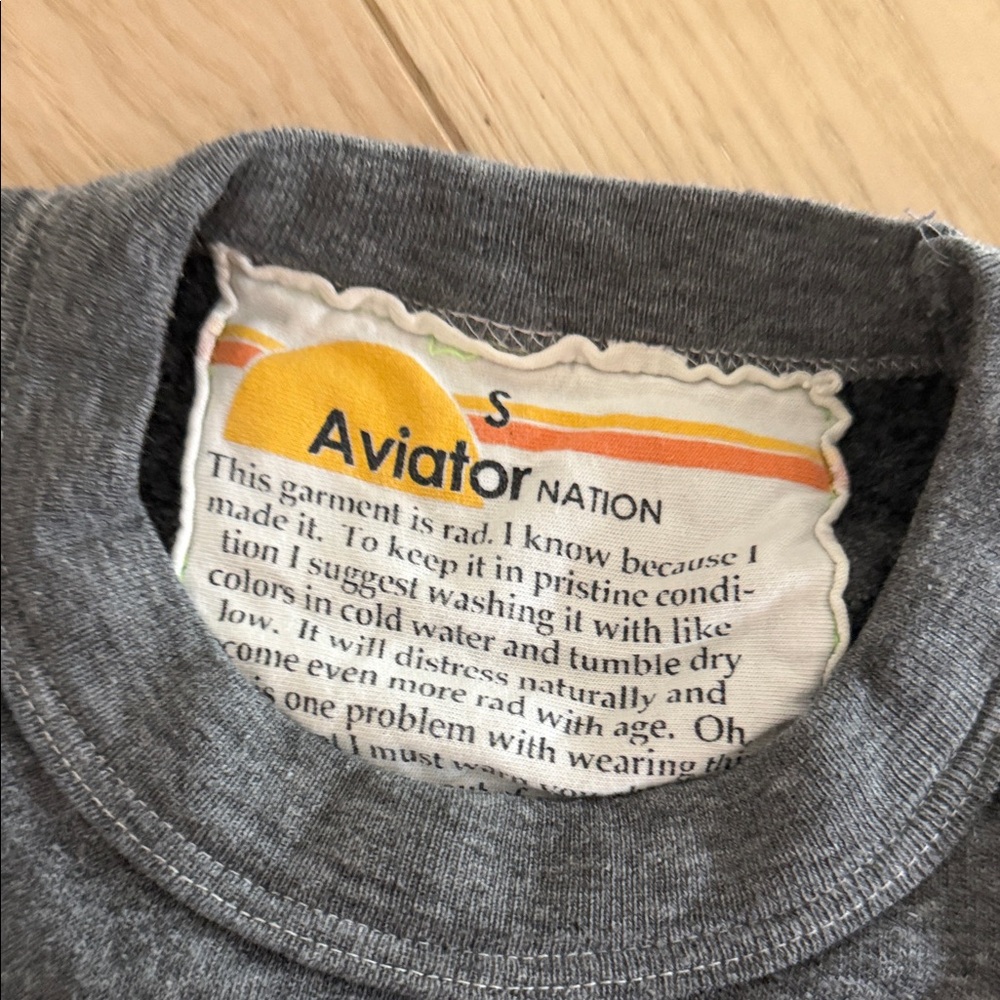 Aviator Nation Gray Crewneck Sweatshirt with Multicolor 'California' Graphic - Picture 2 of 3